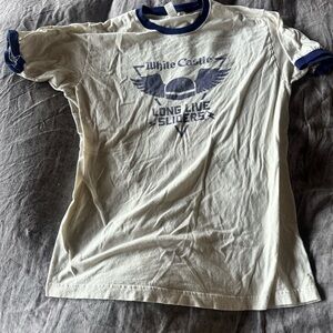 White Castle "Long Live Sliders" Ringer Tee - Cream & Navy